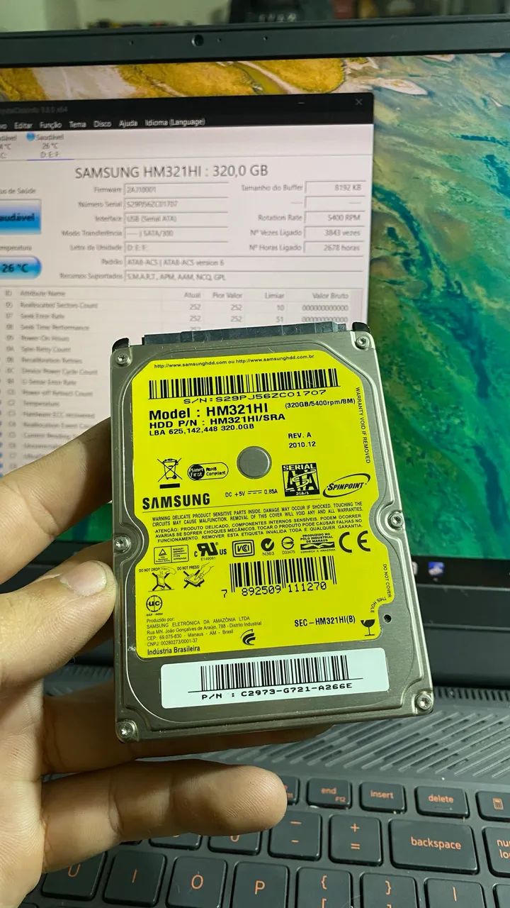 Hd de notebook 320gb Samsung 432208580204318721