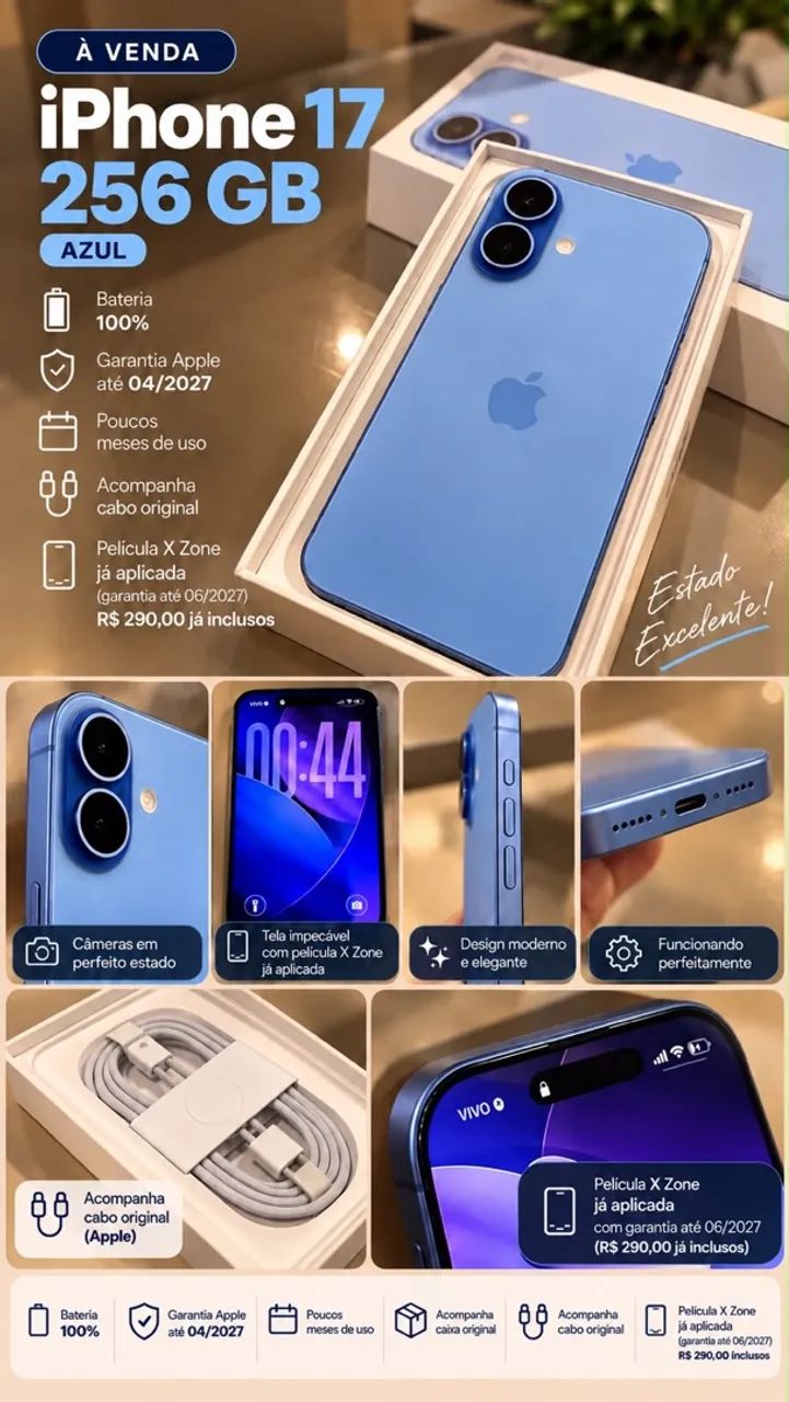 Iphone 17 256gb azul 
