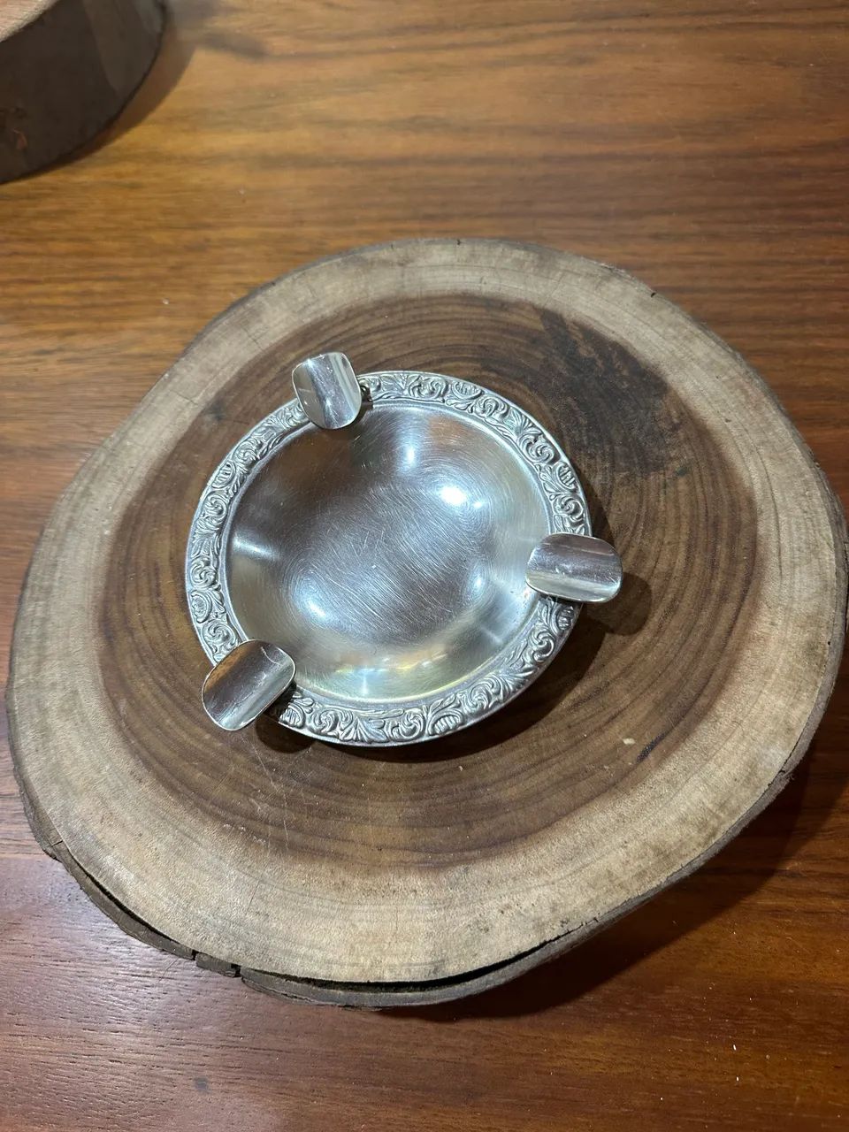 cinzeiro vintage de aço inox 