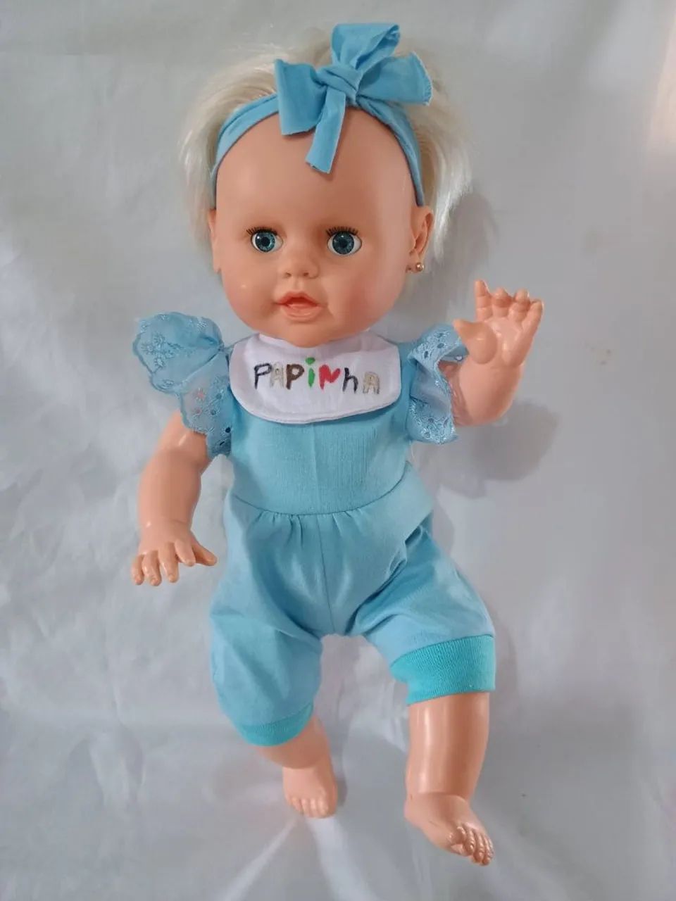 Boneca antiga Papinha da estrela com chorinho nas costas - década de 90  - Foto 5