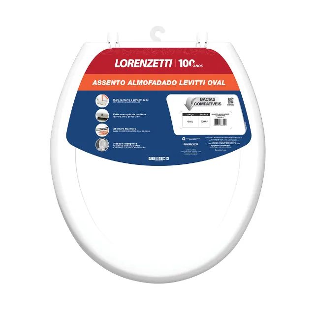 ASSENTO ALMOFADADO OVAL BRANCO LORENZETTI 7150111 - Foto 2