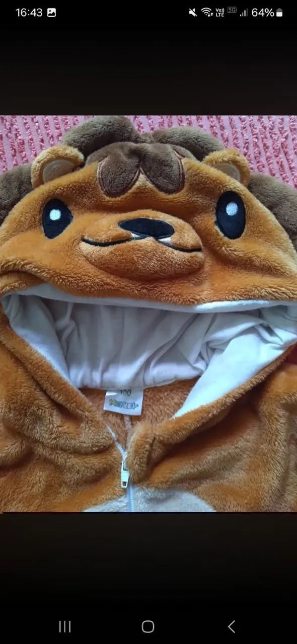 Macacao infantil pijama. 24 meses, leão 86 a 92 cm. - Foto 4