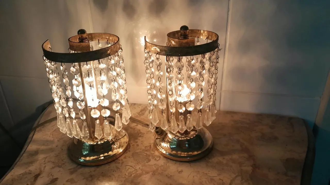 Par de abajures vintage de mesa