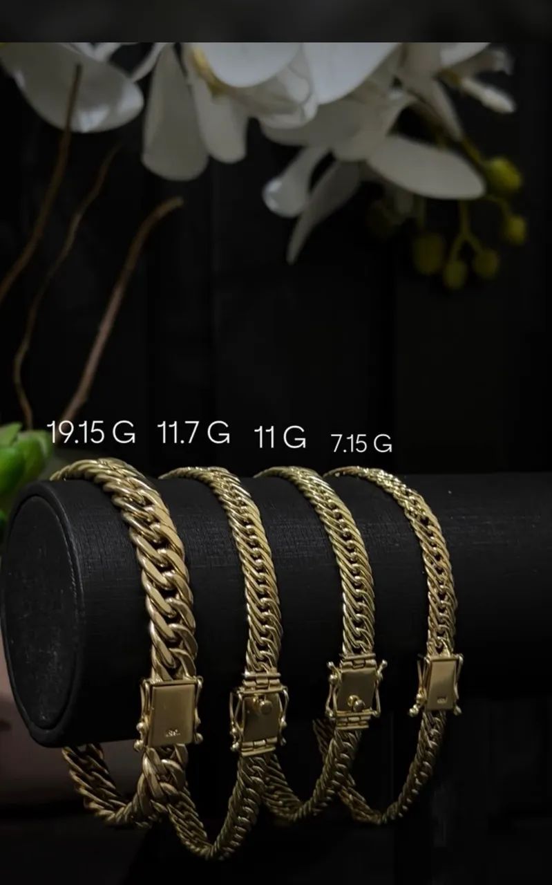 Pulseiras groumet ouro 18k