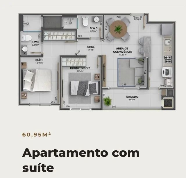 APARTAMENTO EM CONSTRUÇÃO AO LADO CAV - Foto 4