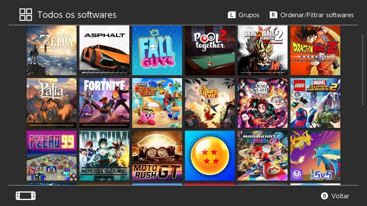 NINTENDO SWITCH COMPLETO+2JOY-CON+CONTROLE+256+JOGOS - Consoles de