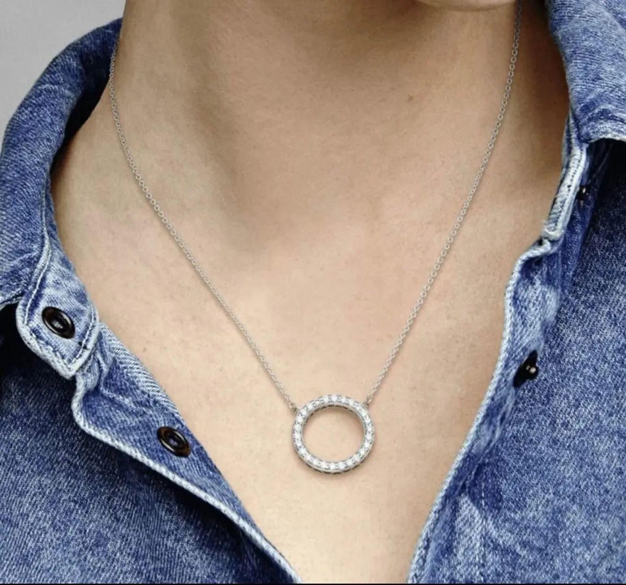 Colar Pandora círculo brilhante  - Foto 4