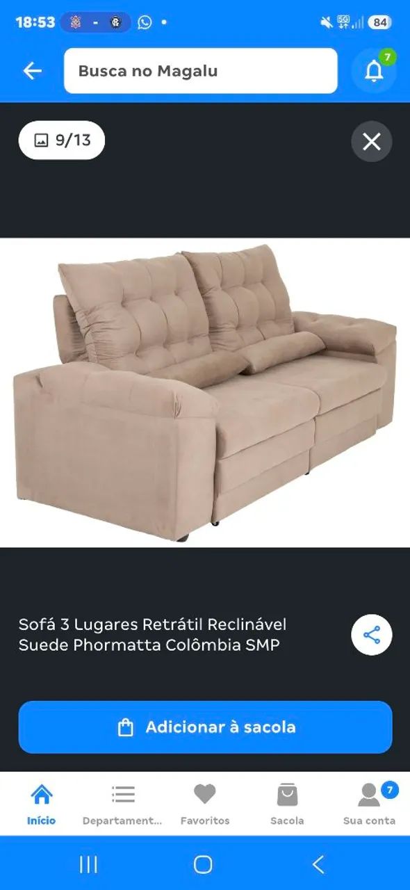 Sofa 3 lugares reclináveis retratil  - Foto 3