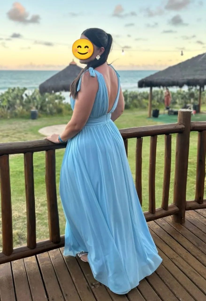 Vestido longo azul serenity ? elegante e delicado - Foto 2