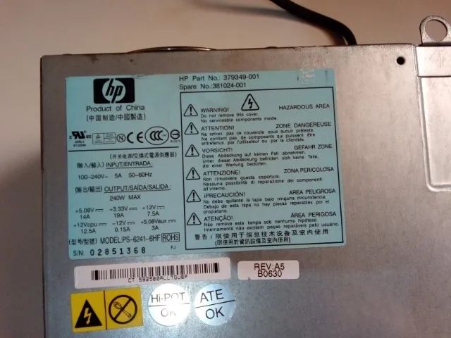 Fonte Real HP  PS-6241 -6HF