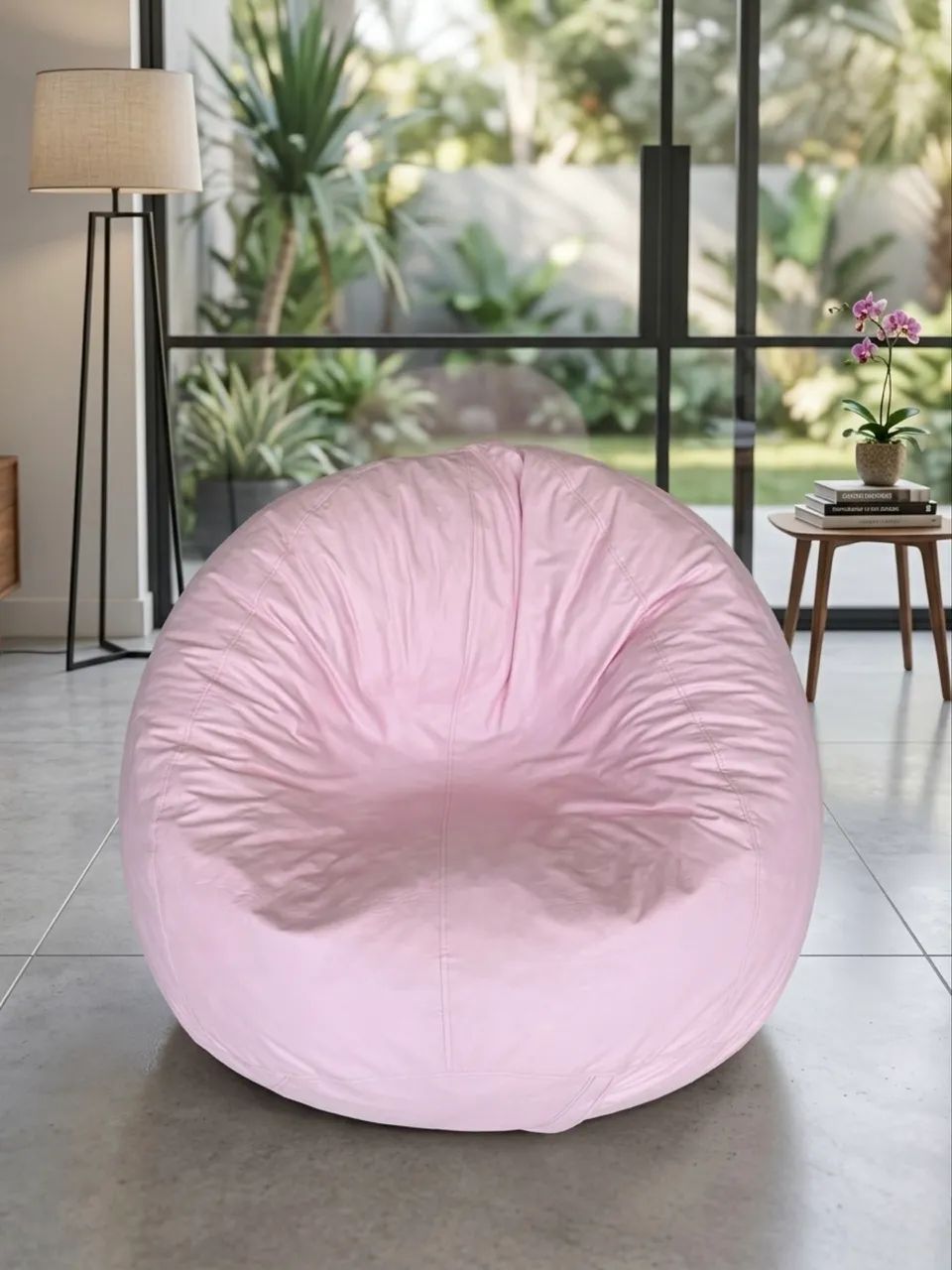 Puff Redondo Rosa Bebê 