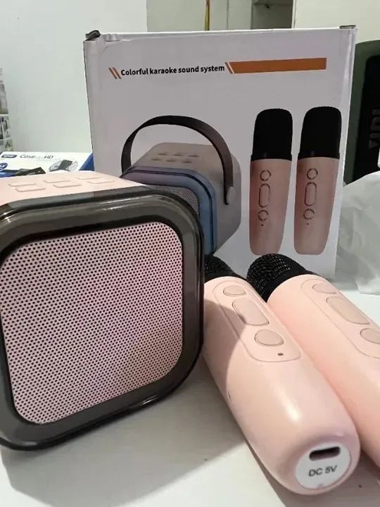 Caixa de Som Karaokê Portátil Rgb, Microfone/efeito de Voz - Foto 2