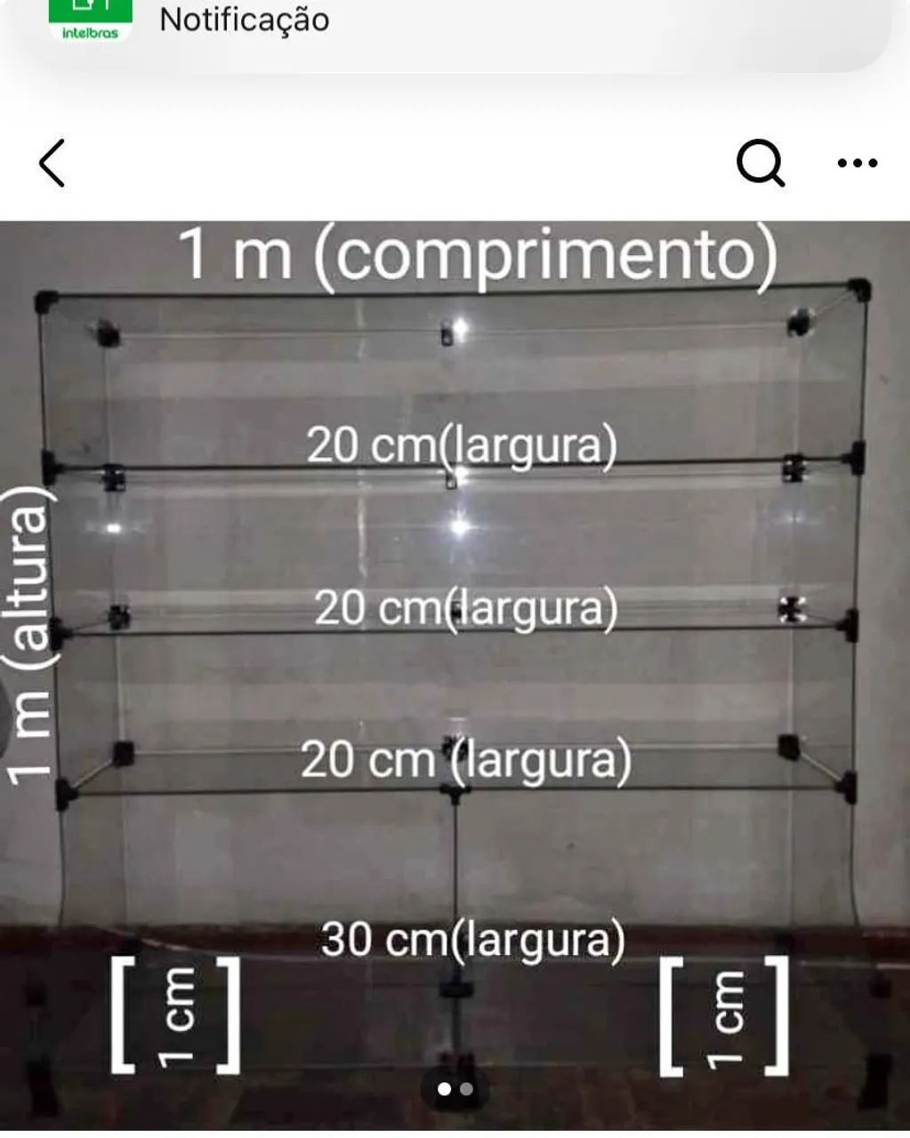 Vendo vitrine de vidro <br>Tamanho na imagem acima <br>? <br>400,0 - Foto 2