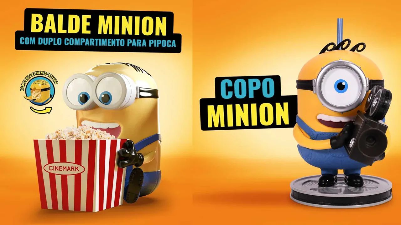 Combo Balde + Copo Minions Cinemark Premium - Foto 2