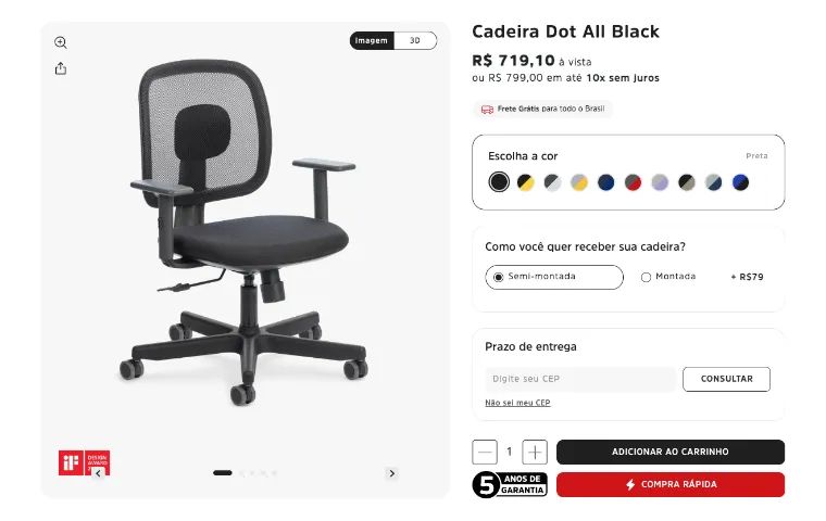 Cadeira Flexform Dot All Black