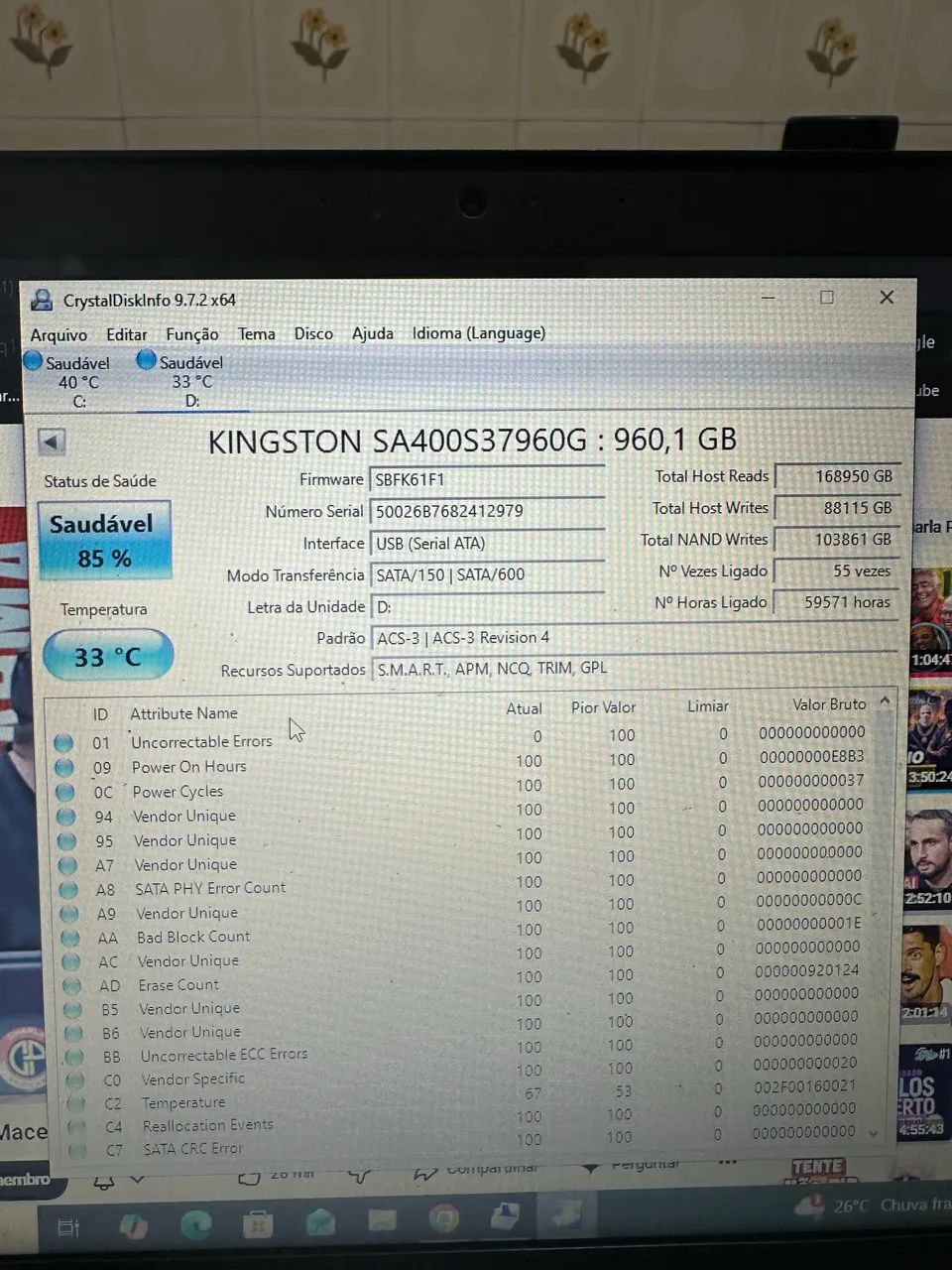 Ssd kingston 960GB