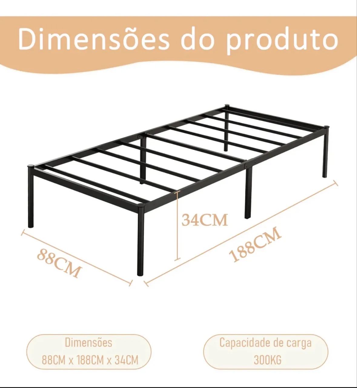 Cama solteiro desmontável  - Foto 4