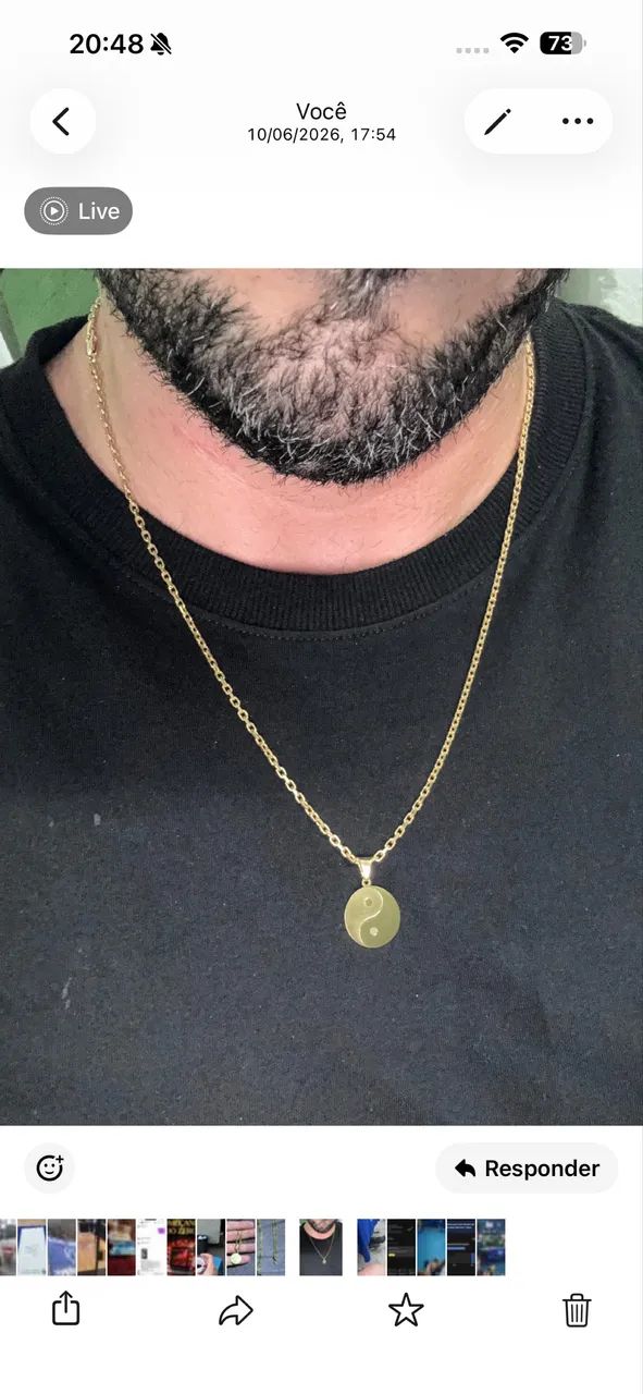 Cordão Cartier prata banhado a Ouro