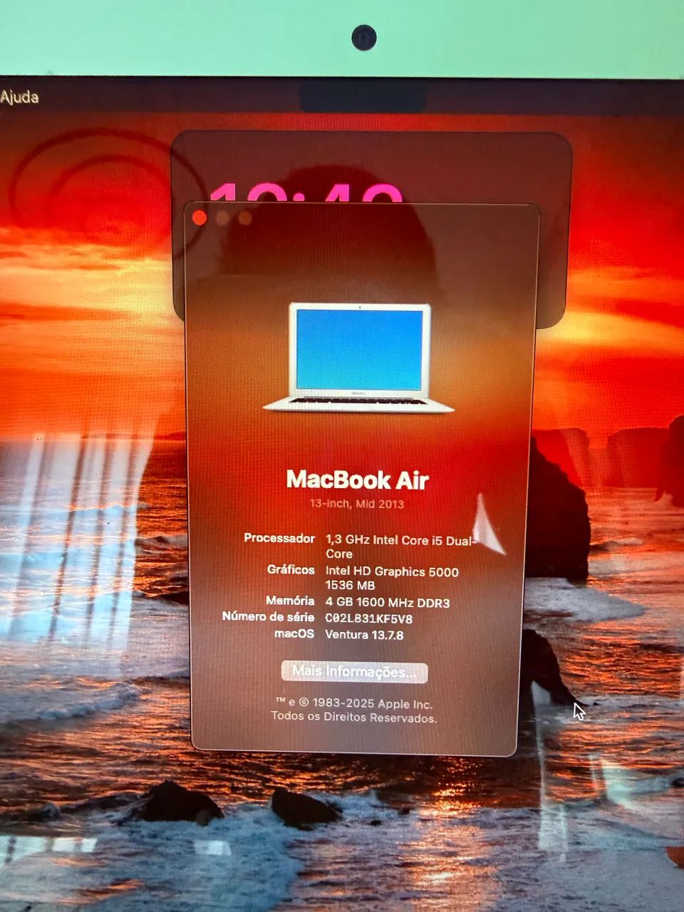 MacBook Air 13 Mid 2013 4GB RAM + SSD 256GB - Notebooks - Lindéia