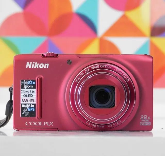 câmera nikon coolpix s9500 18 megapixels vermelha - Câmeras e