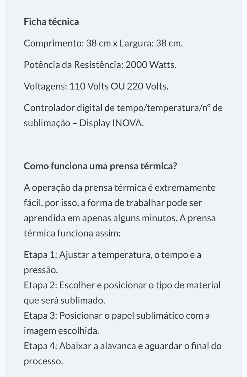 Prensa Térmica para tecidos  - Foto 3