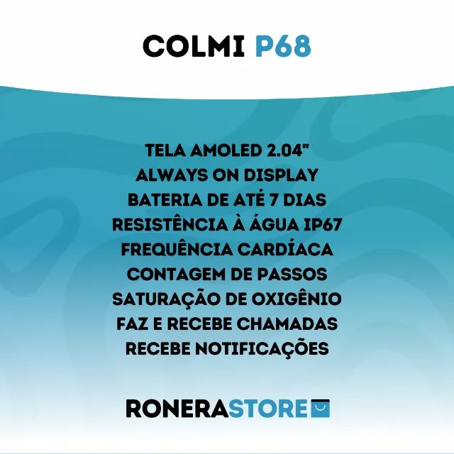 Colmi P68: smartwatch relógio inteligente tela amoled - Foto 2