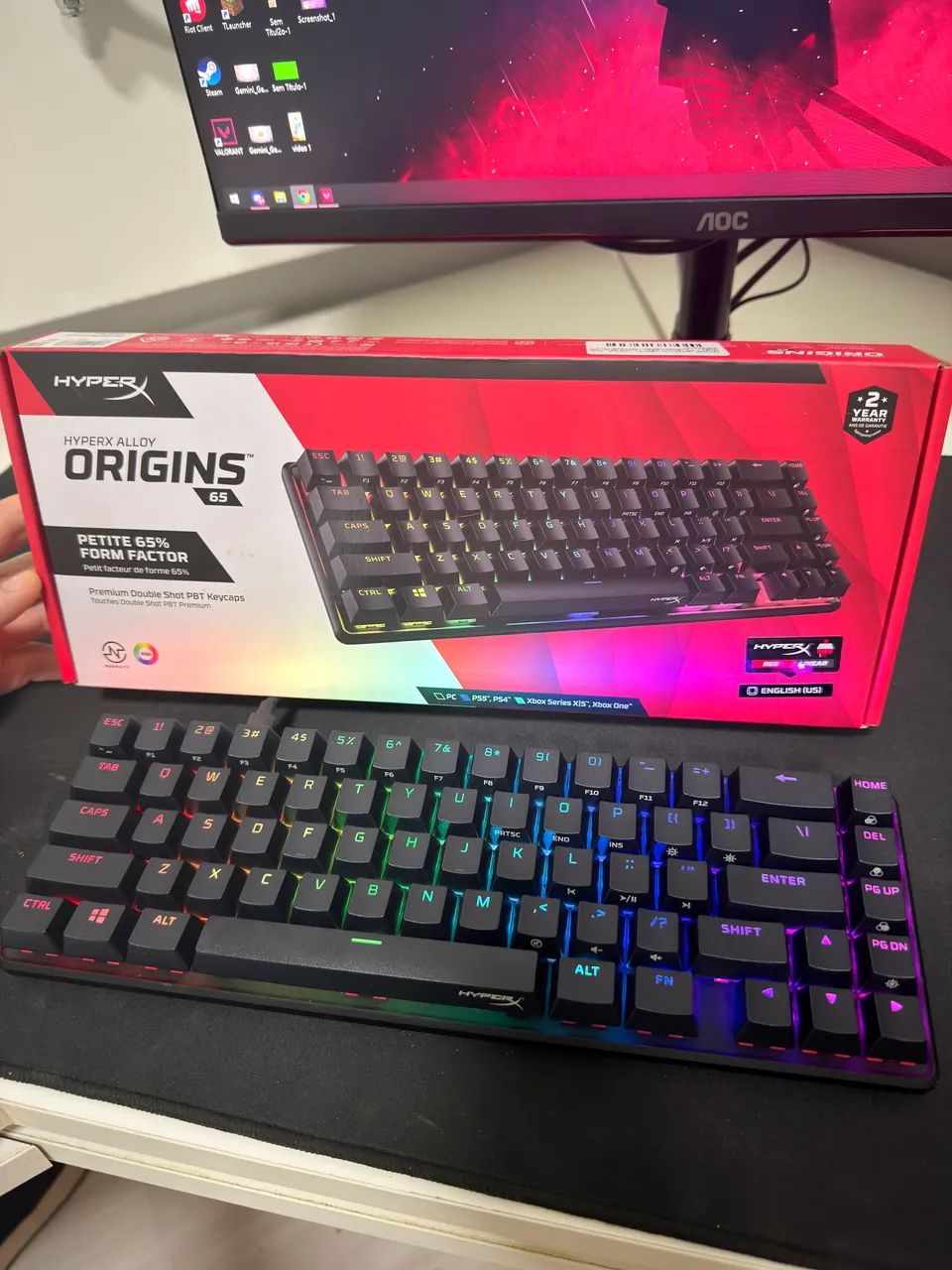 Teclado HyperX alloy origins 65