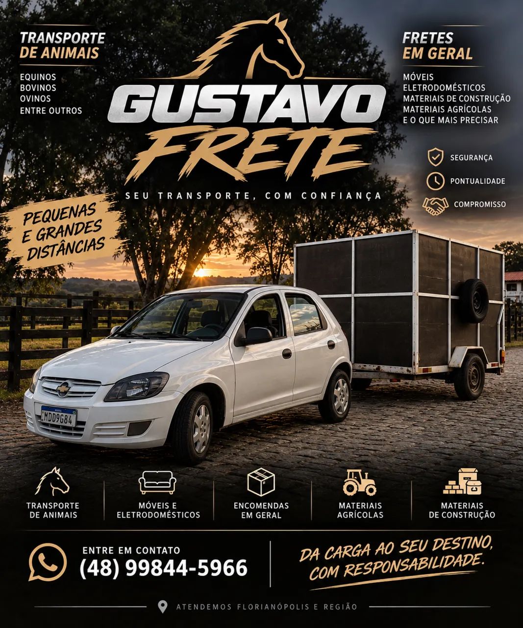 FRETE PARA CAVALOS MÓVEIS E GERAL GADO GABRITO OVELHA