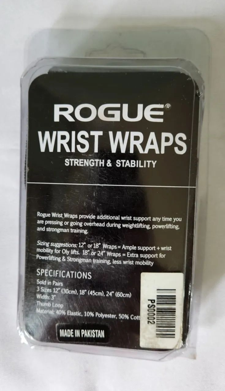 Munhequeira Elastica Wrist Wrap Rogue 45cm Crossfit Academia Preto - Foto 2