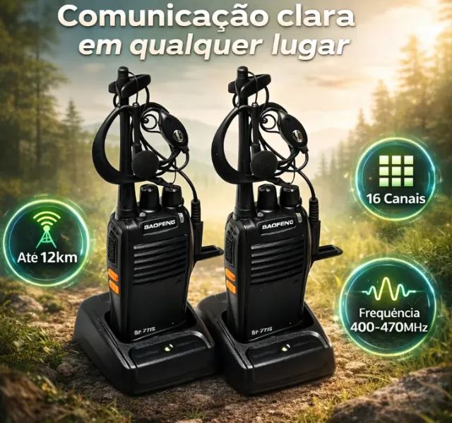 Kit 2 Radio Walk Talk Hold On Comunicador 16 Canais 12km - Foto 2