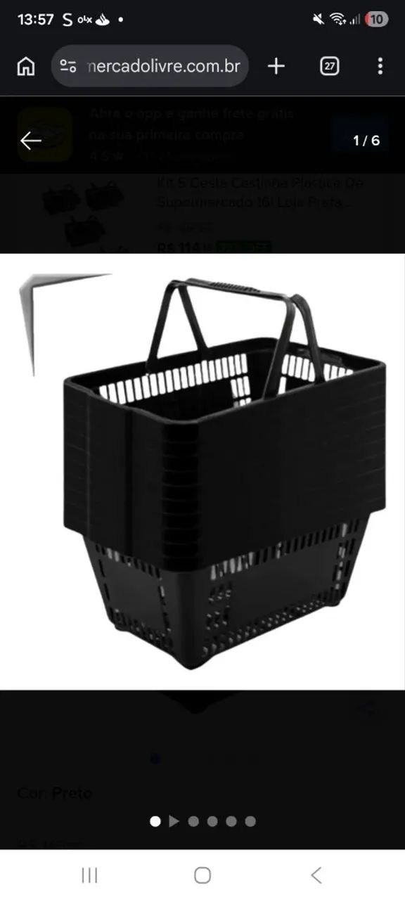 15 unidades Cesta  de compras para comércio em perfeito estado