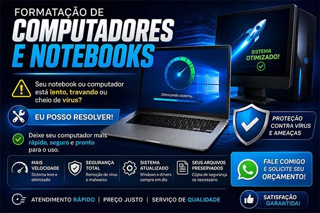 Formatação de Computador e Notebook.