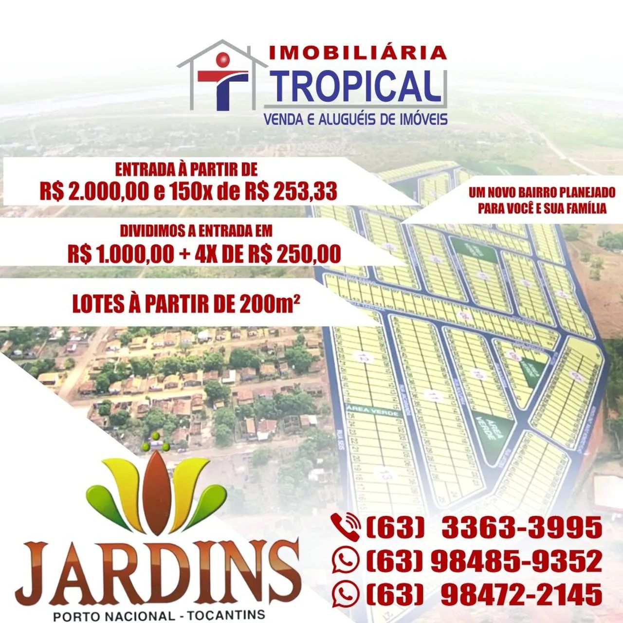 Loteamento jardins com a insfraestrutura completa e sem burocracia.