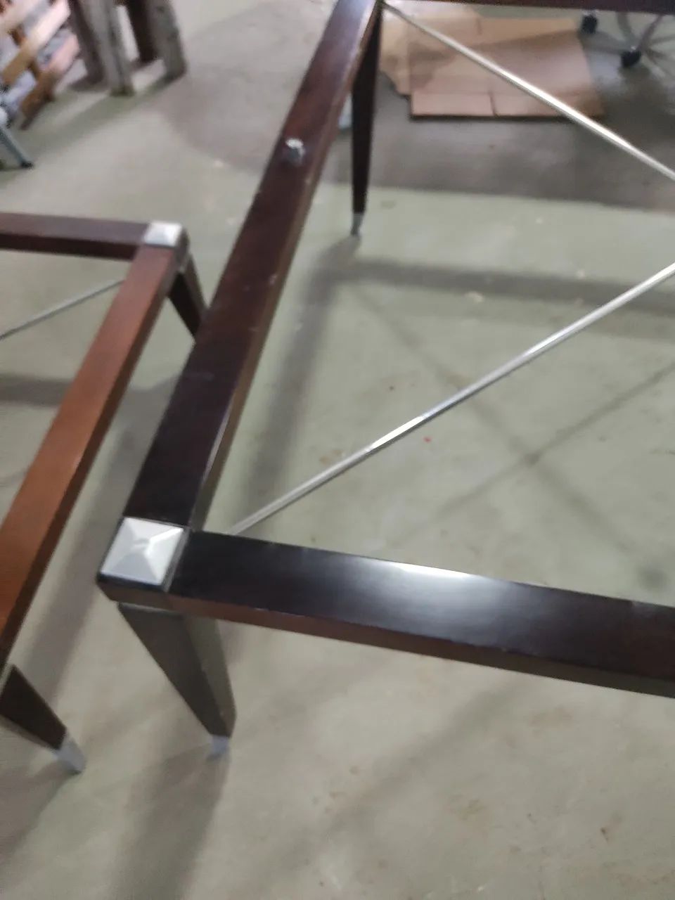 Mesa e Mesa de centro - Inox e madeira maciça - Foto 3