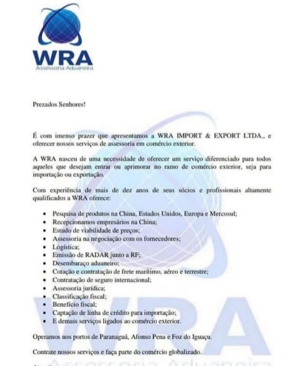 Importação do exterior