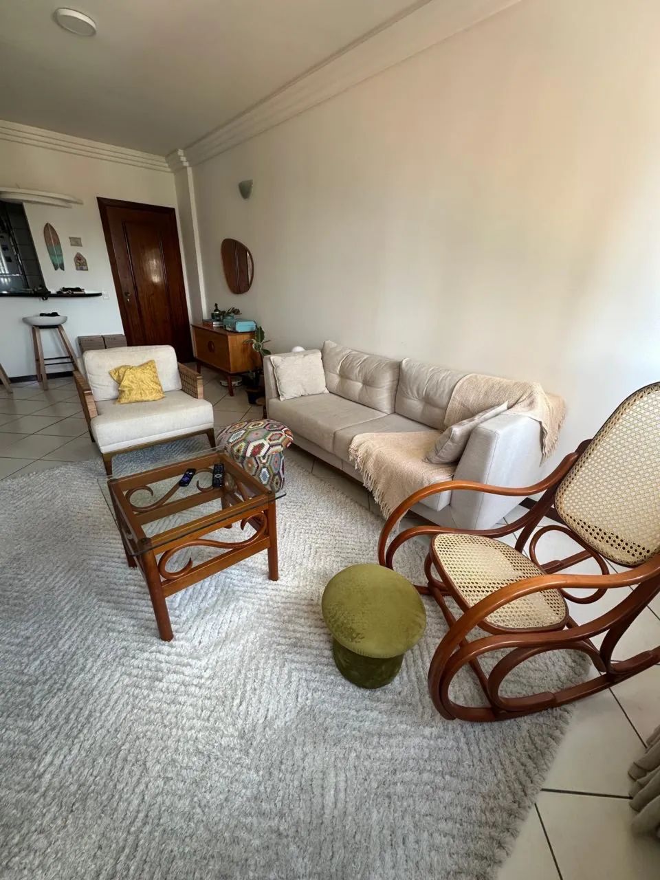 Sofá 3 Lugares 1,90m Bege - Confortável e Conservado