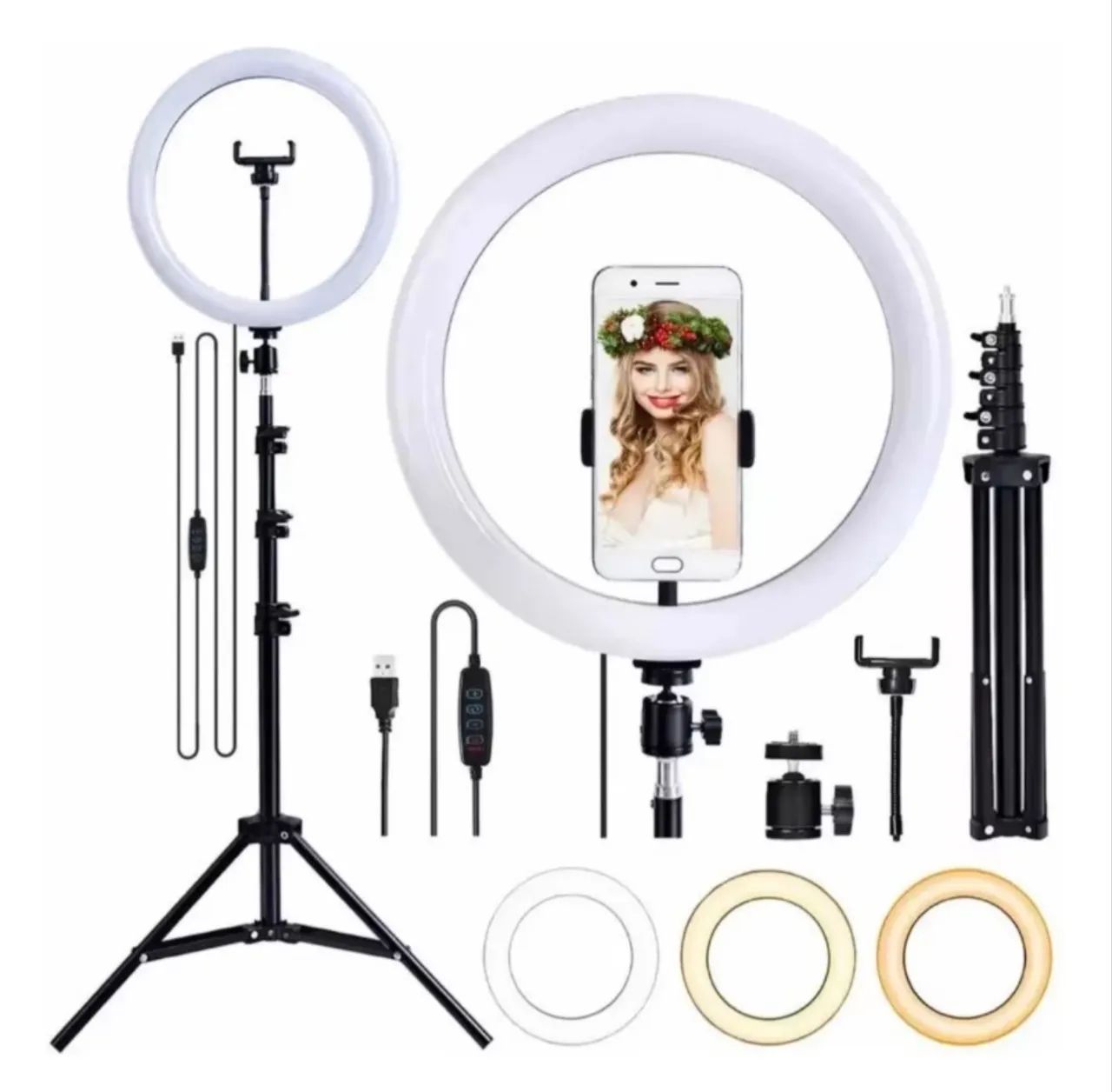 Ring light iluminador 10 polegadas com tripé  - Foto 2