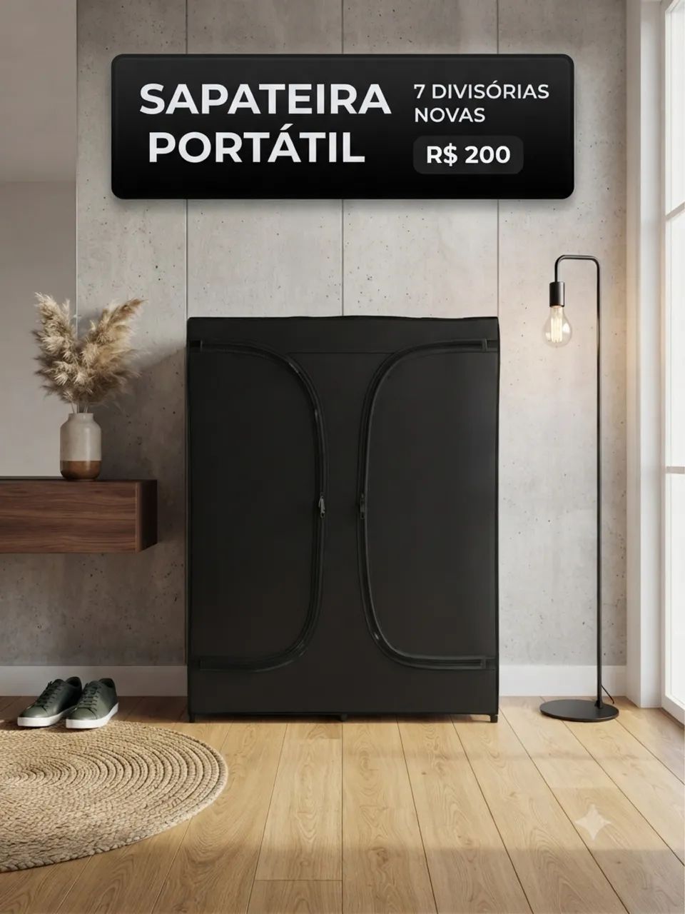 Sapateira 7 divisórias novas para quarto
