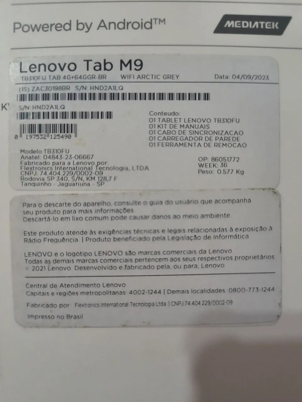 Tablet LENOVO M9 "MUITO NOVO" - Foto 2