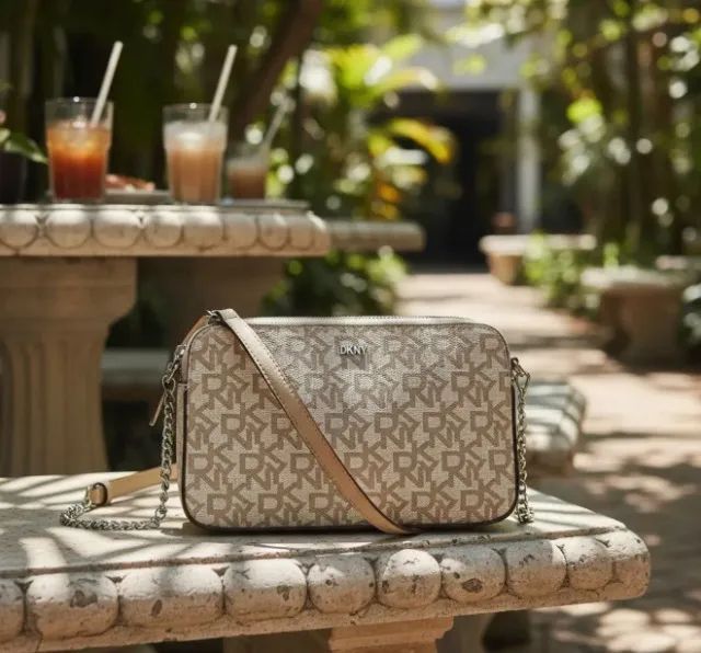 Bolsa transversal DKNY Bryant Câmera Bag Caramelo  - Foto 2