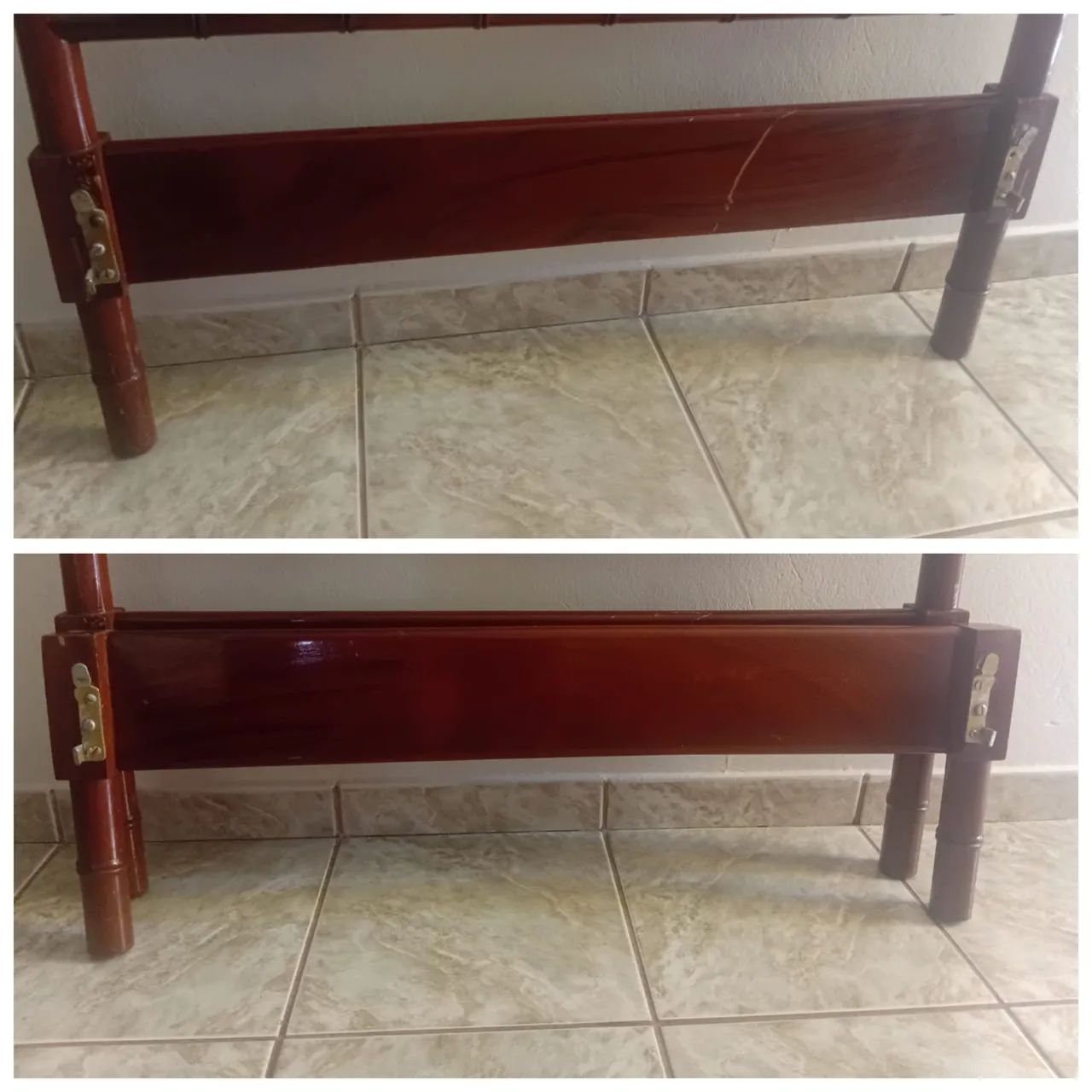 Cama Solteiro Mogno com colchão  - Foto 4