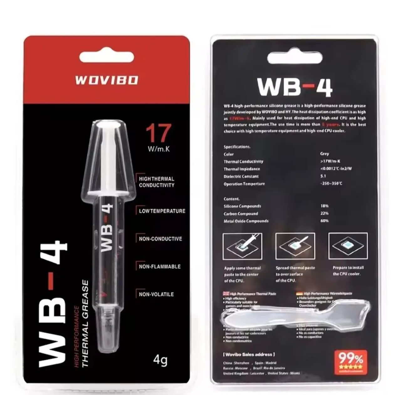Pasta Térmica Wovibo WB-5 17W/M.K 4g - Foto 4