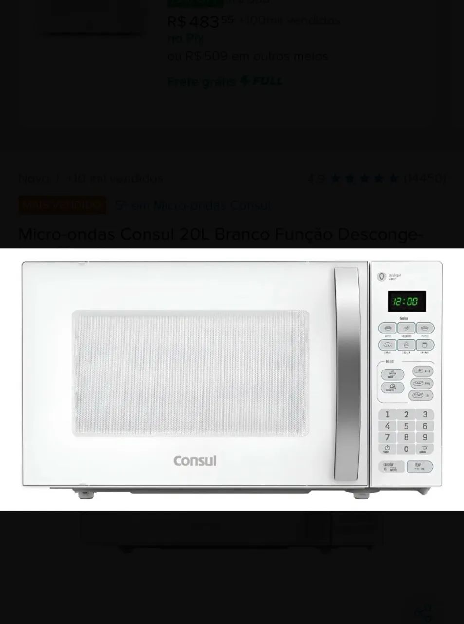 Microondas consul usado 20l