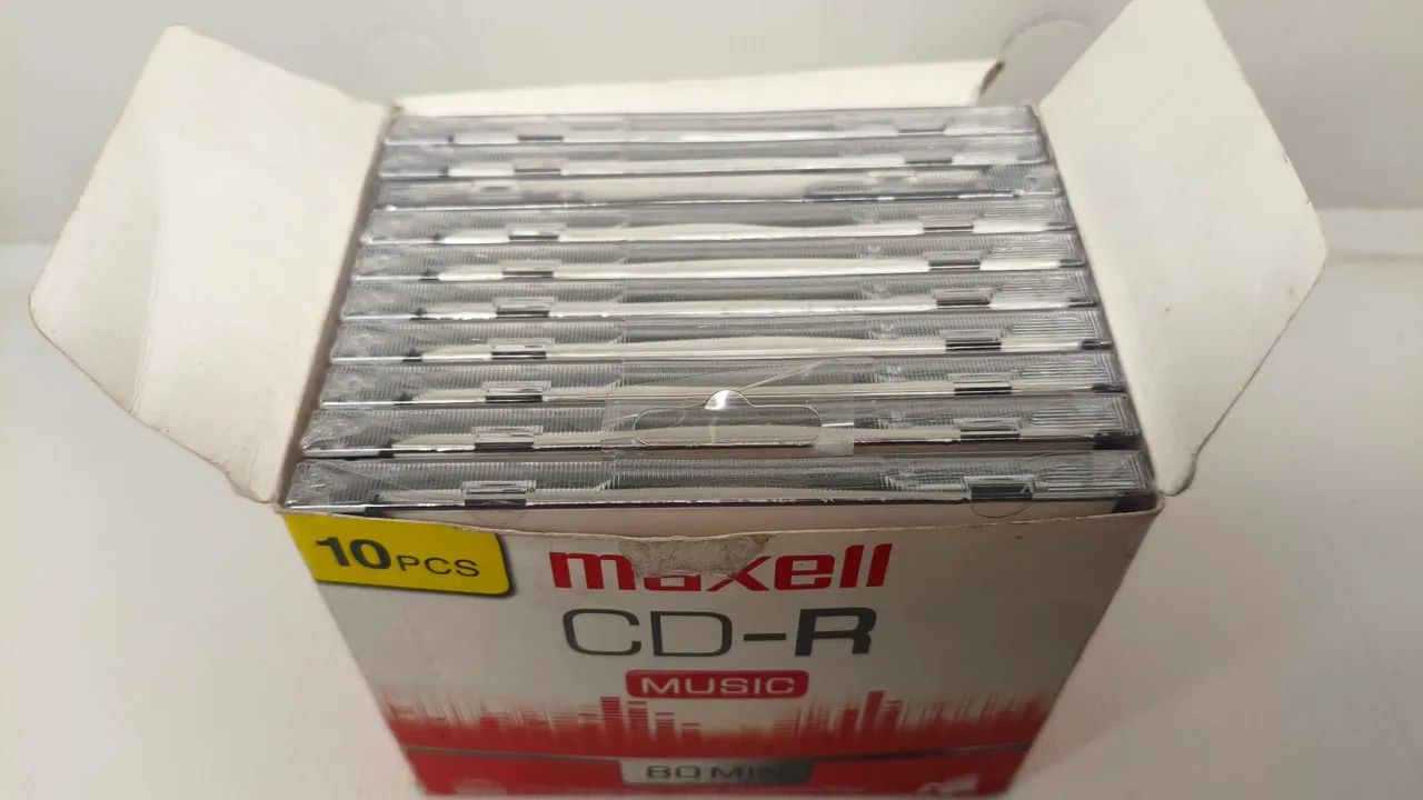 10 Cd-r Music Maxell Audio Em Estojo Lacrado 700mb 32x 80m - CDs