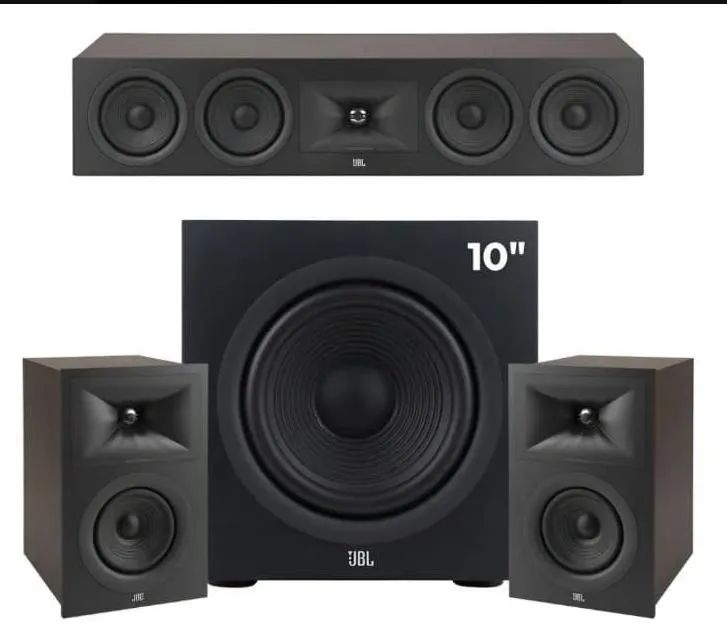 Kit JBL Stage 2 Caixas Bookshelf+ central+ subwoofer 10
