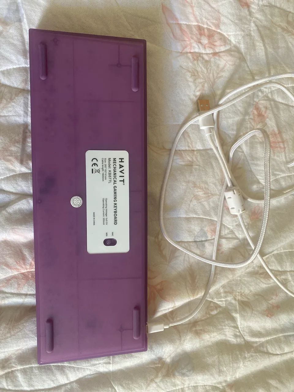 Teclado Mecânico Havit KB877L Branco/Lilas - Foto 3