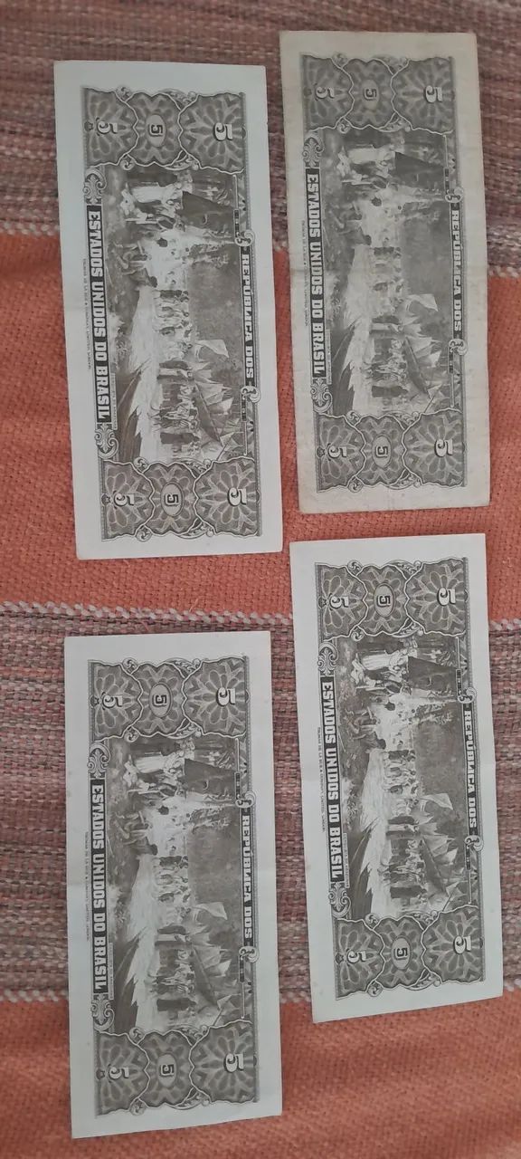 Lote com quatro cédulas cinco mil cruzeiros  - Foto 2