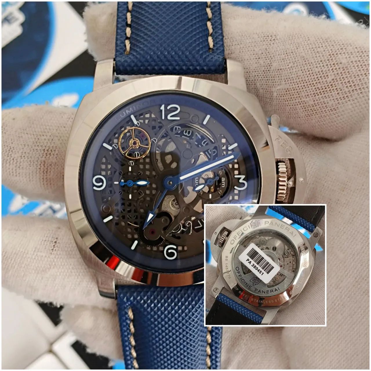 RELÓGIO PANERAI LUMINOR MARINA AUTOMÁTICO ESQUELETO 