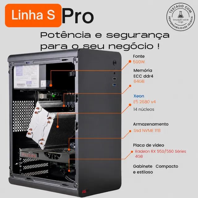 PC Gamer/Servidor Xeon 64gb Ram + Placa de vídeo 4gb - Foto 2
