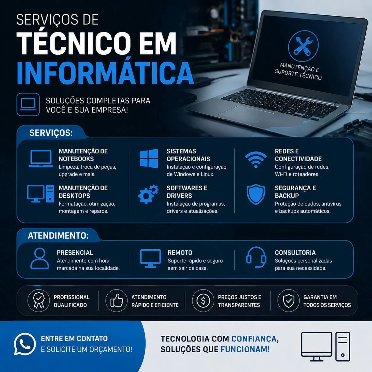 Serviços de informática - Presenciais e remoto